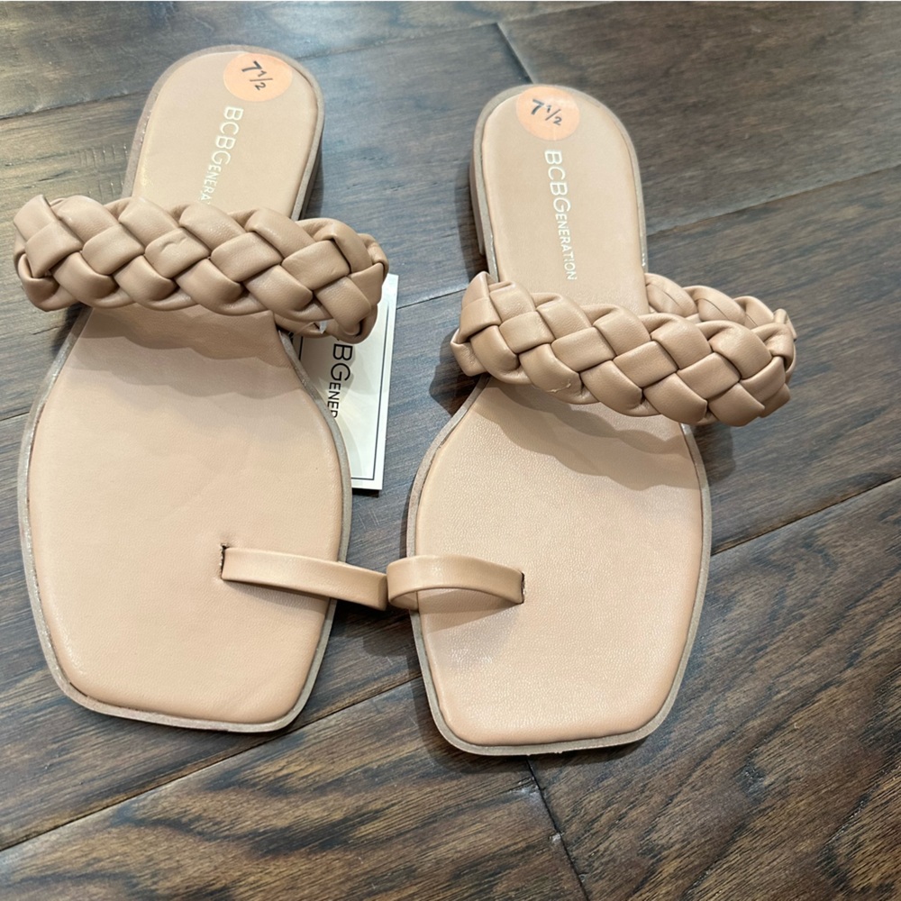 NWT Nude BCBGeneration braided strap  Sandals 7.5 - Picture 2 of 5